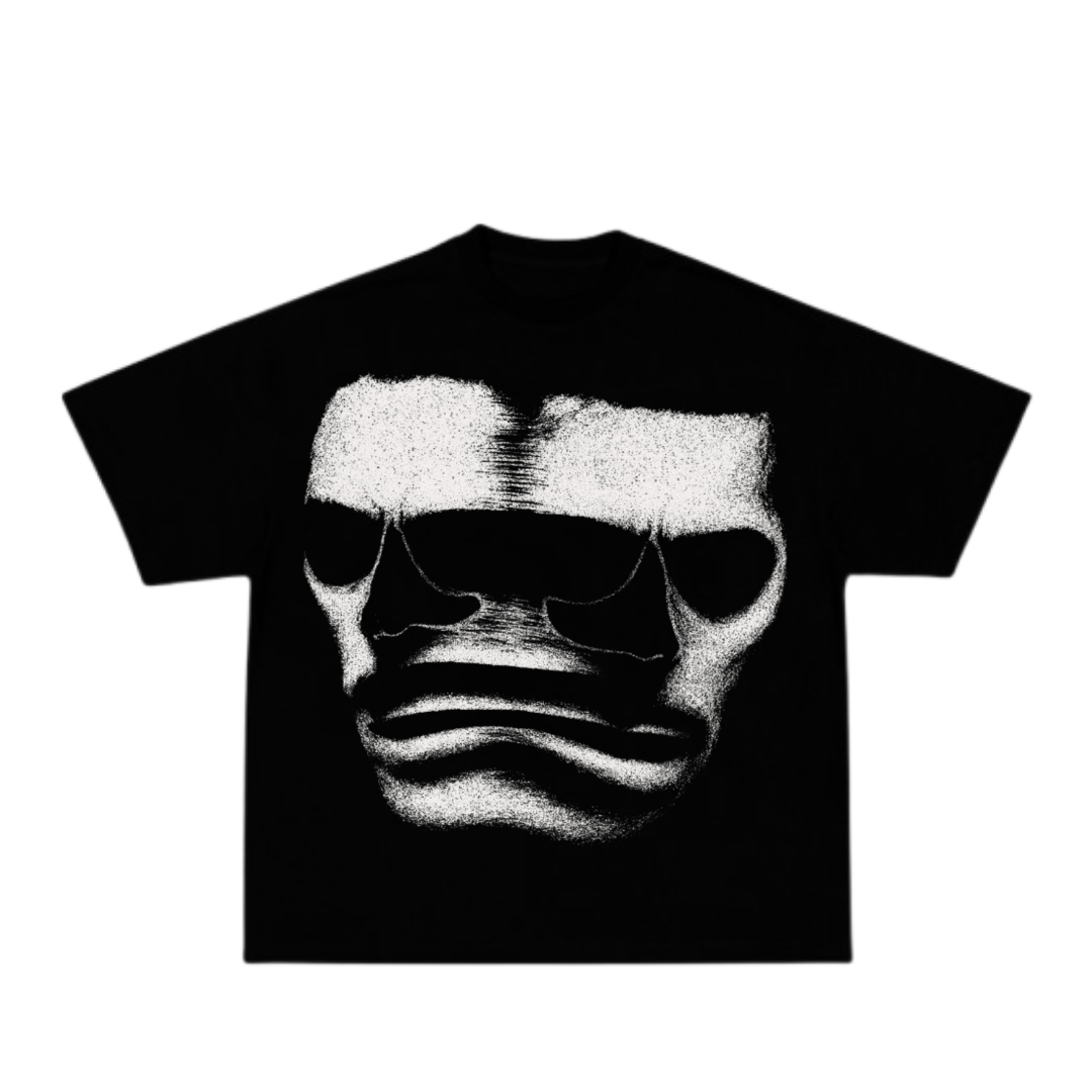 Dark Abstract Face Oversized T-Shirt