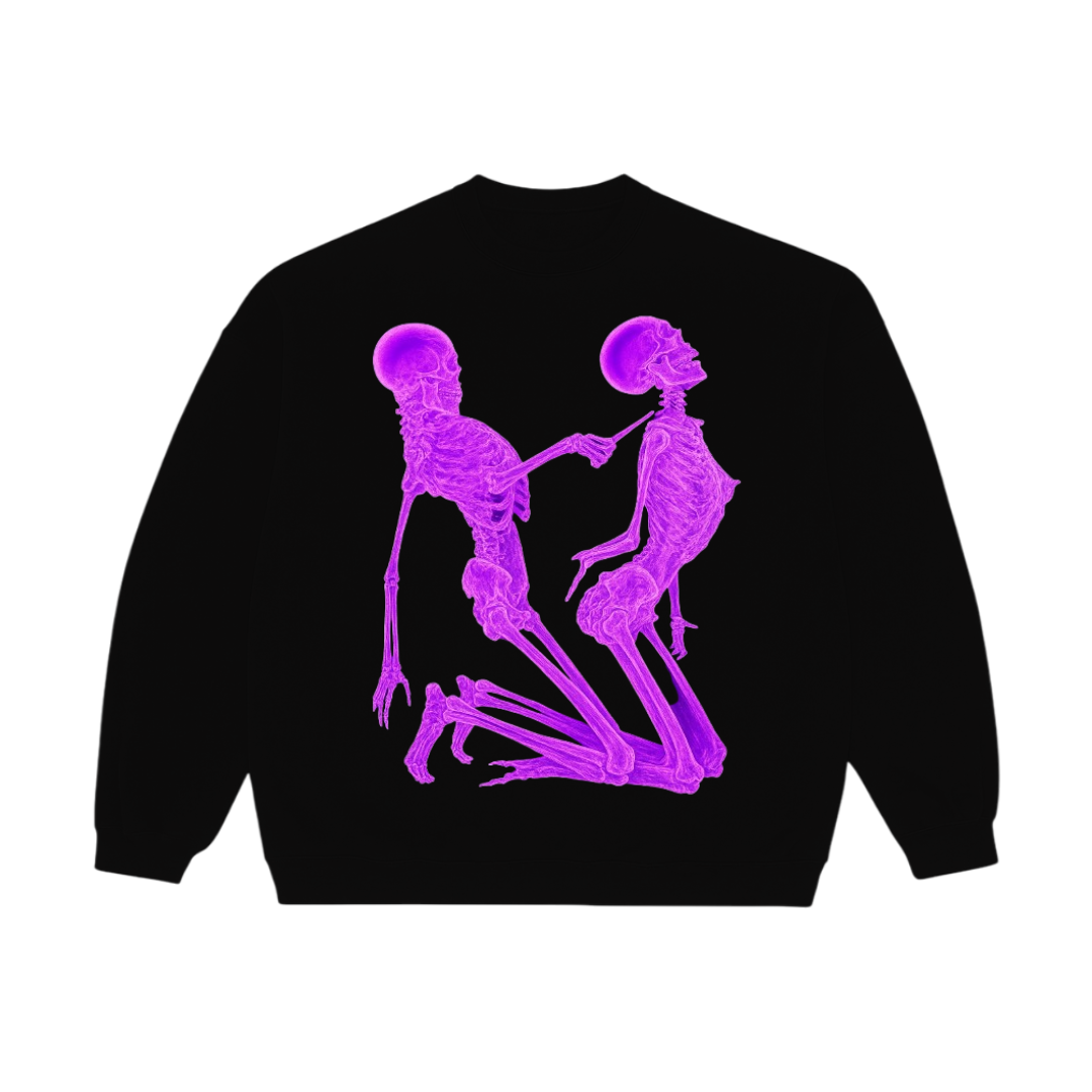 Neon Purple Skeleton Lovers Sweatshirt