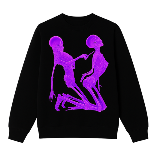 Neon Purple Skeleton Lovers Sweatshirt