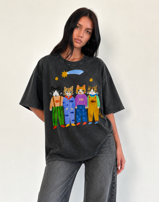 Star Gang Cats Oversized Tee