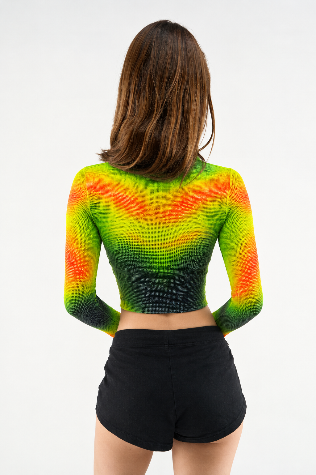 Thermal Gradient Waffle Crop Top