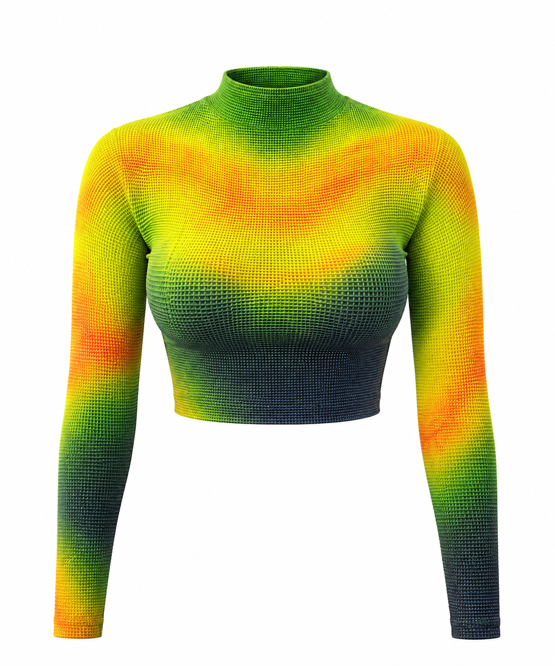 Thermal Gradient Waffle Crop Top