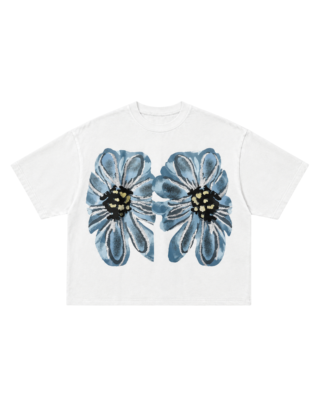 Blue Bloom Boxy Tee