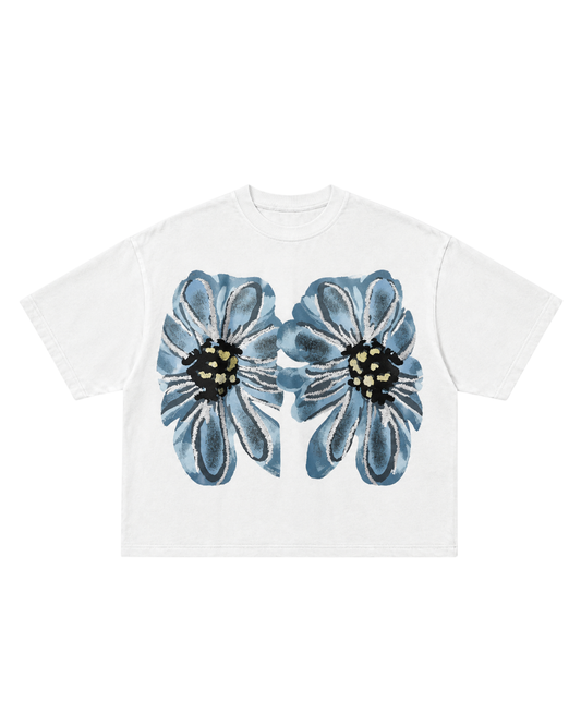 Blue Bloom Boxy Tee