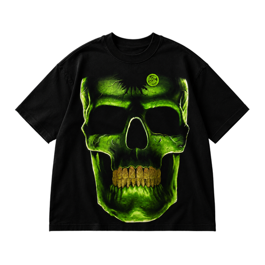 Toxic Grin Glow in the Dark Skull Oversized T-Shirt
